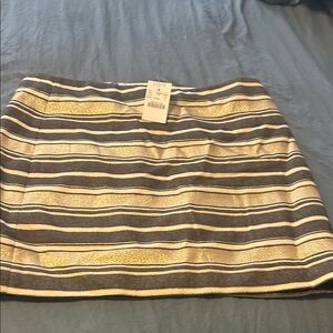 J. Crew Metallic Gold and Black Mini Skirt